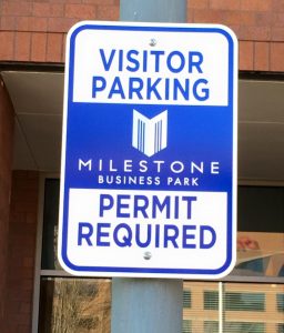 Informational Signs 5b7da447d9430 custom parking outdoor metal traffic sign safety wayfinding 256x300